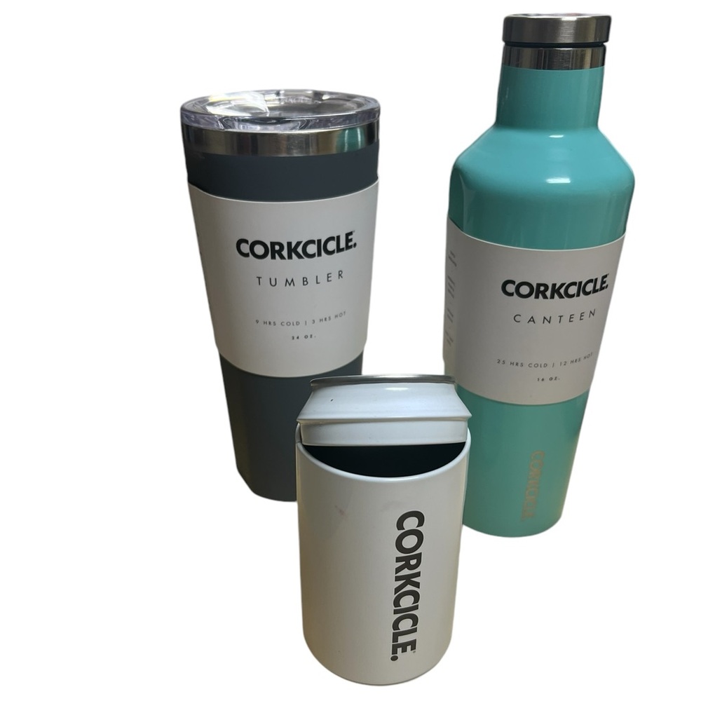 Corkcicle brand gift set of three insulated hot and cold containers NWT